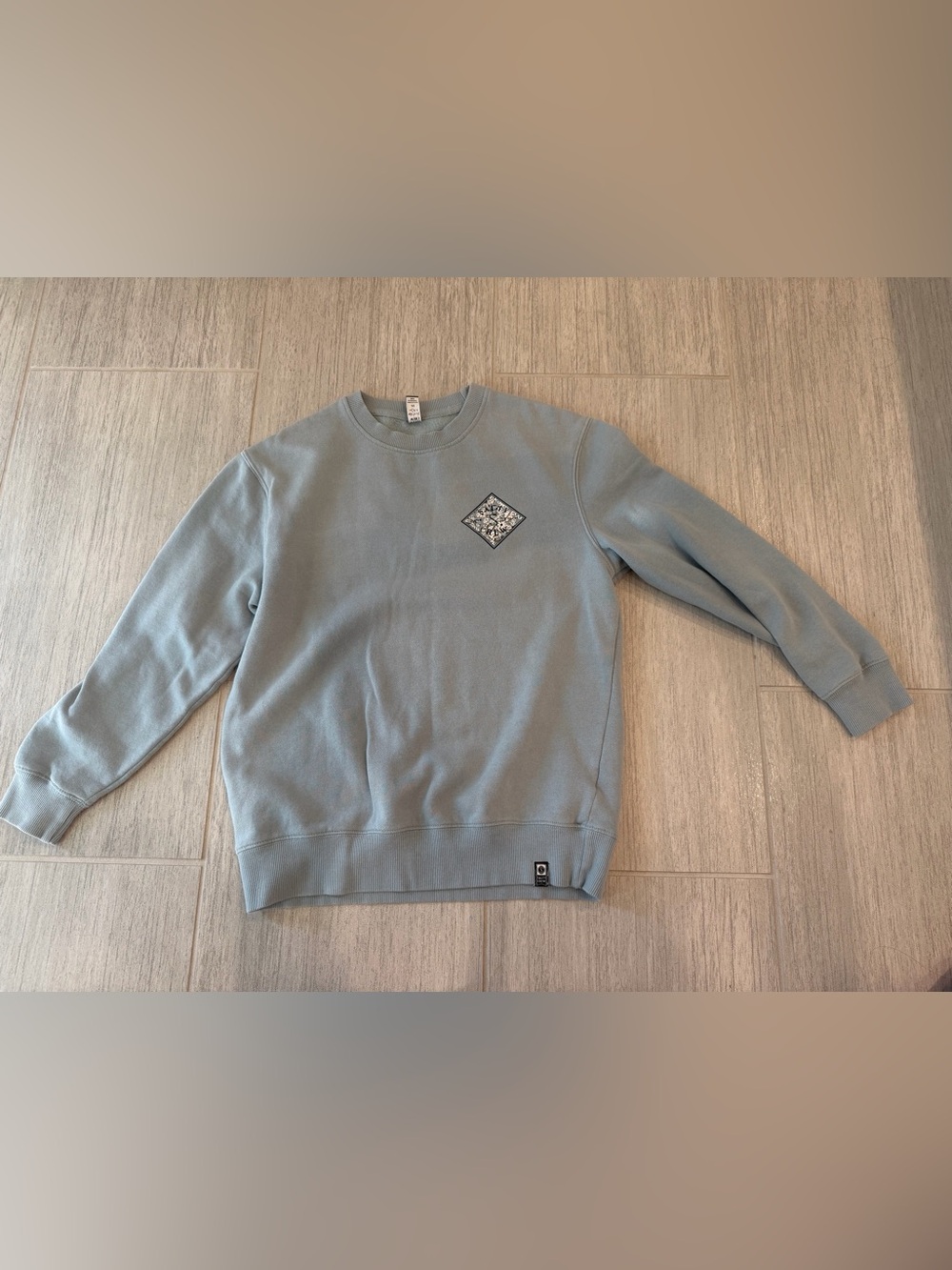 Salty Crew Dusty Blue Crewneck Sweatshirt with Diamond Chest Patch
